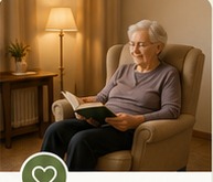 Seniorka czytająca w spokojnym pokoju